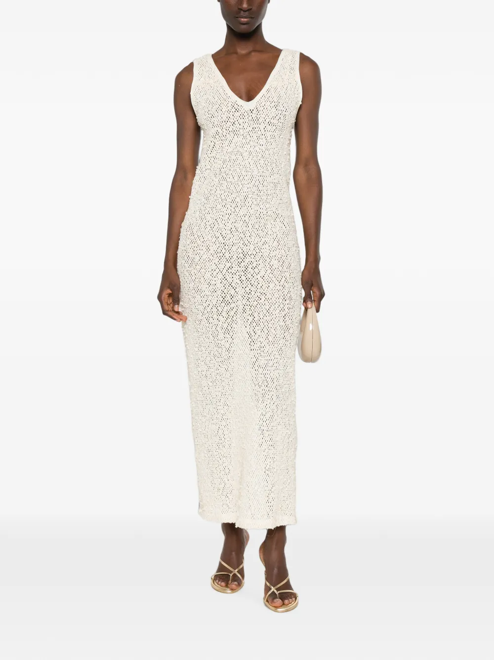 Rame Sequin-embellished Open-knit Maxi Dress In Animal Print