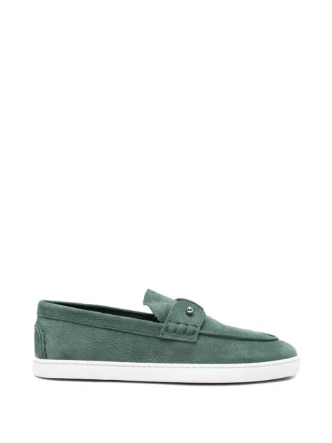 Christian Louboutin Chambeliboat pebbled metal-bar loafers