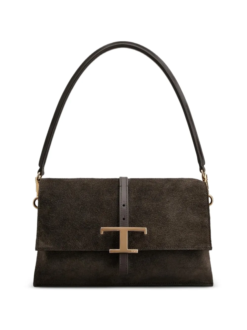 Tod's mini T Timeless suede shoulder bag - Marrone