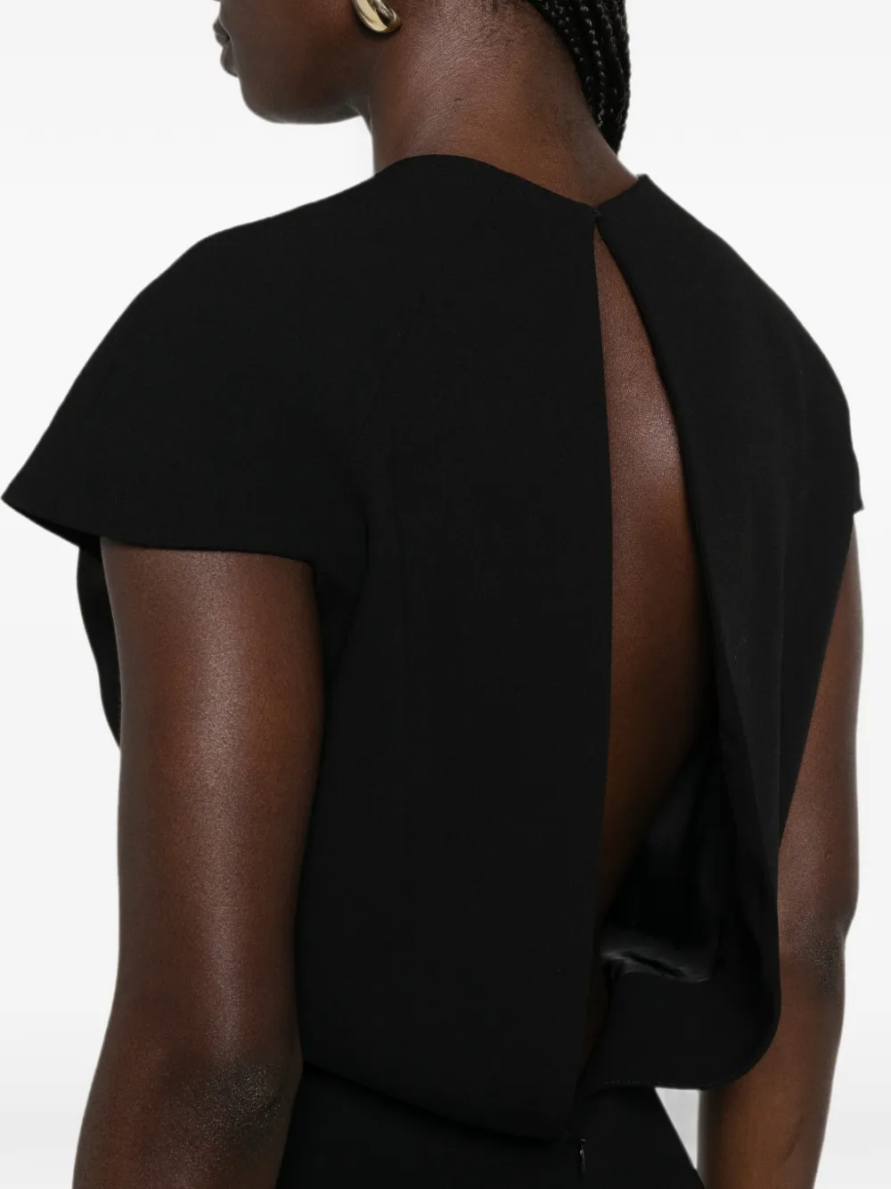 Jil Sander Wollen maxi-jurk met kapmouwen Zwart