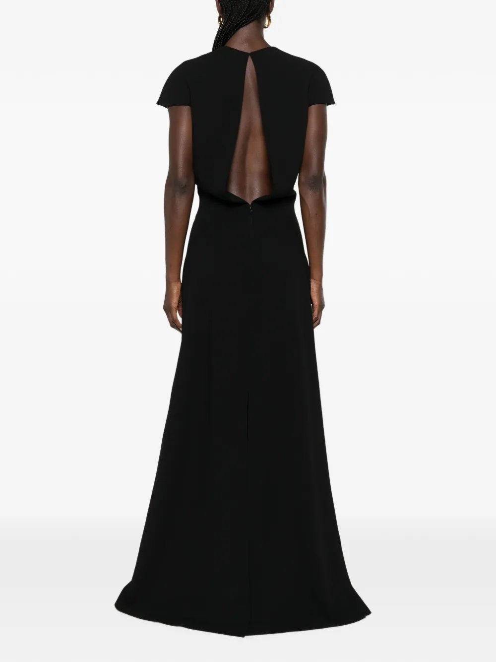 Jil Sander Wollen maxi-jurk met kapmouwen Zwart