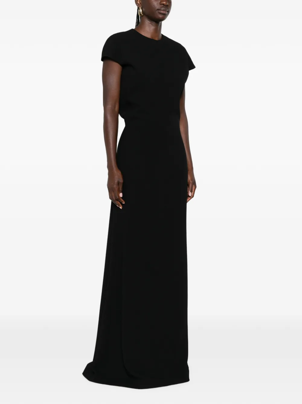 Jil Sander Wollen maxi-jurk met kapmouwen Zwart