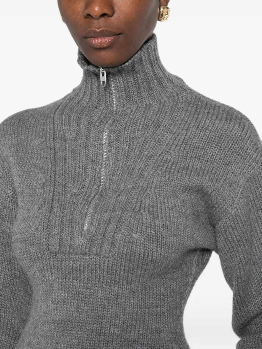 Jil Sander Ribgebreide trui Grijs