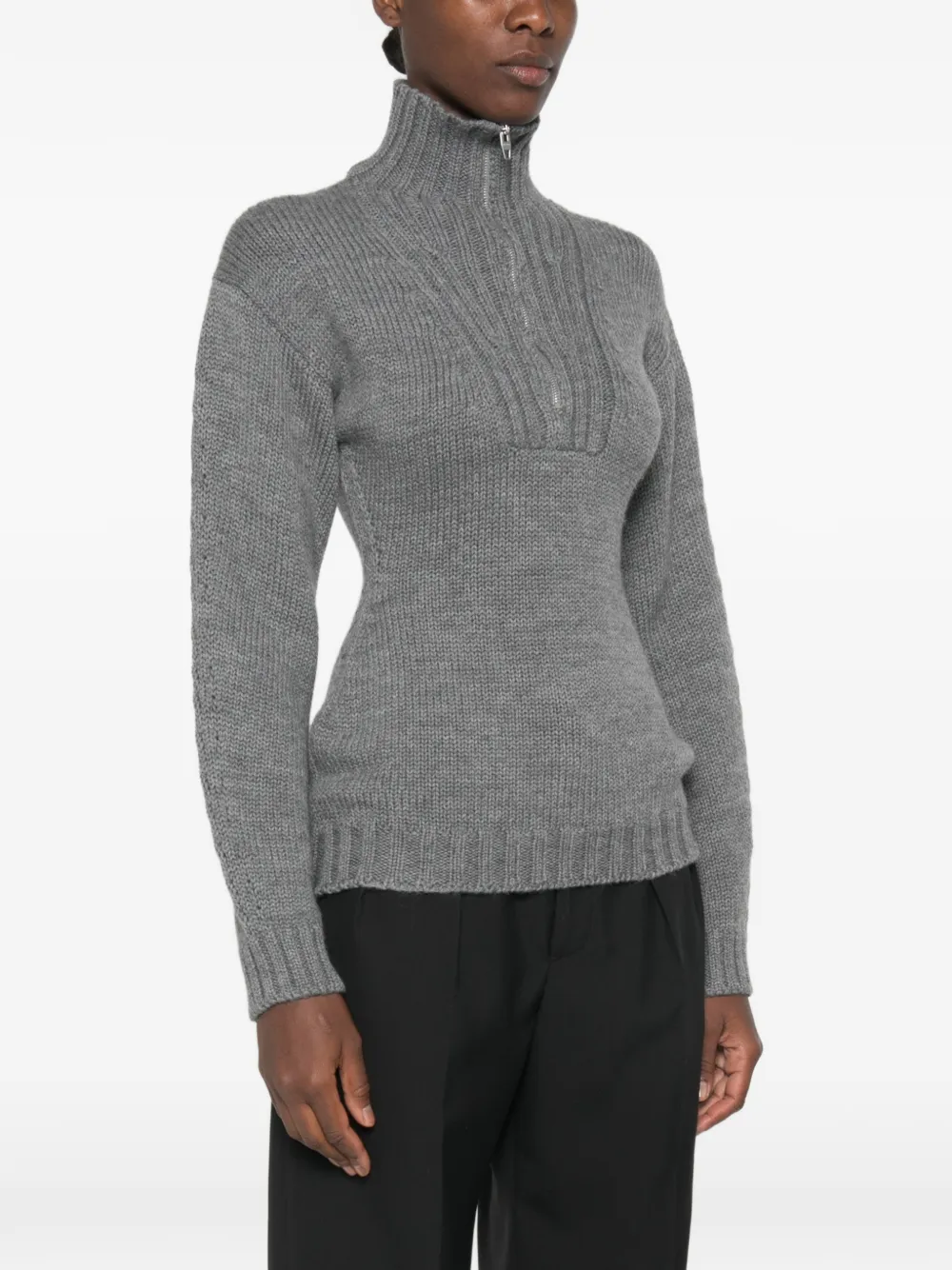 Jil Sander Ribgebreide trui Grijs