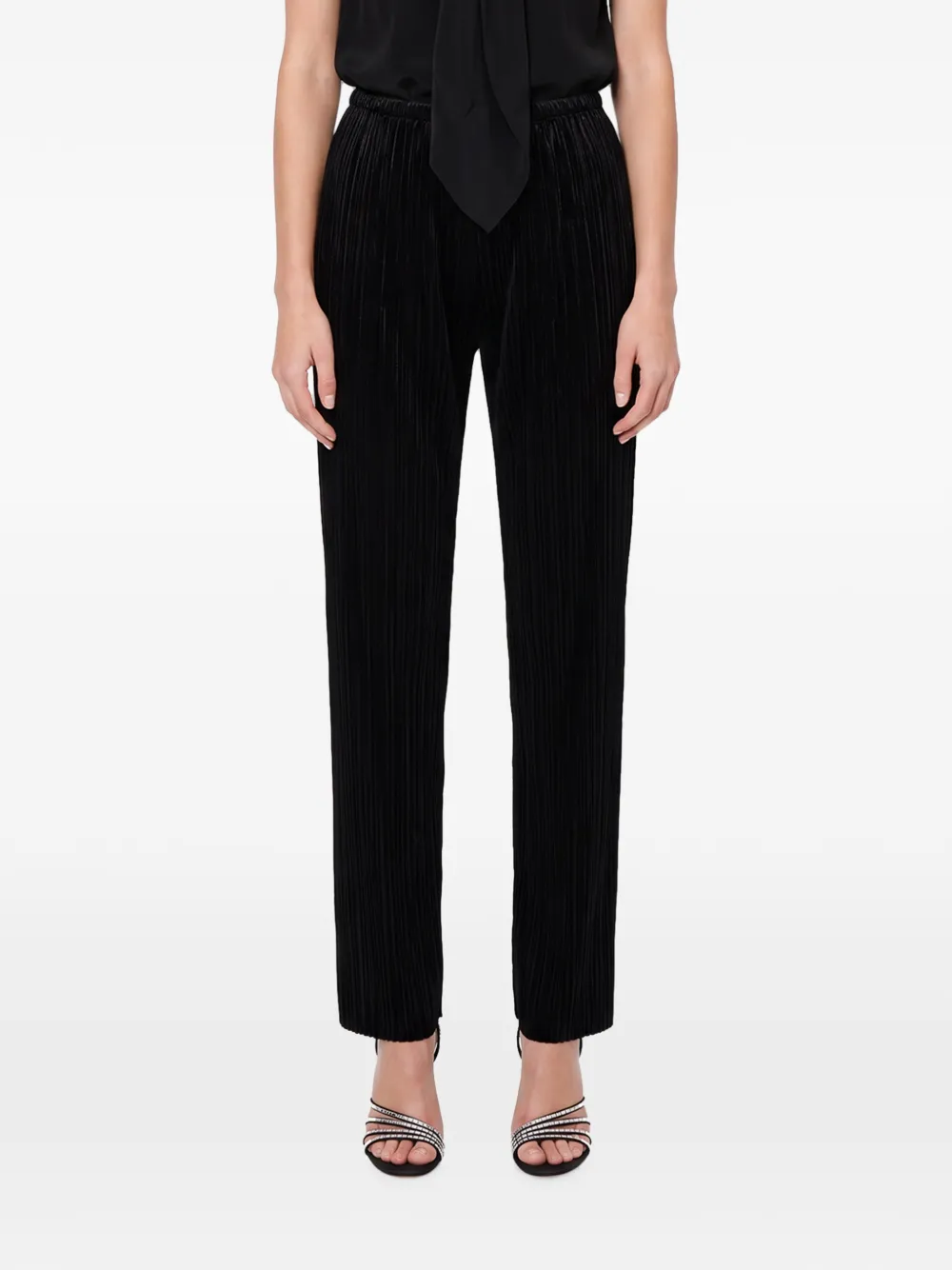 Forte Broek met plissé effect Zwart