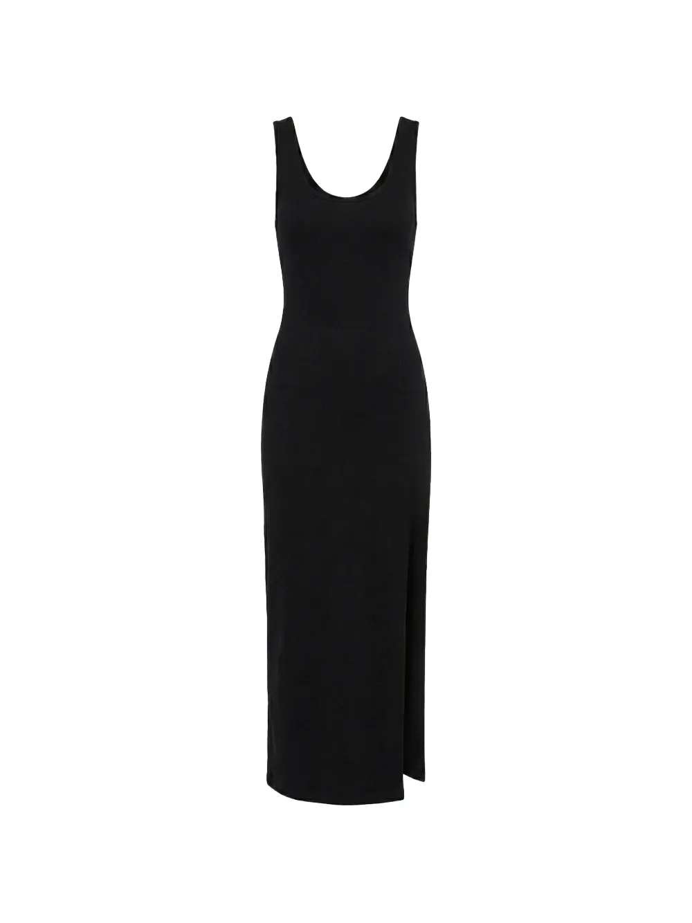 WARDROBE.NYC ribbed-knit side-slit sleeveless maxi dress - Nero
