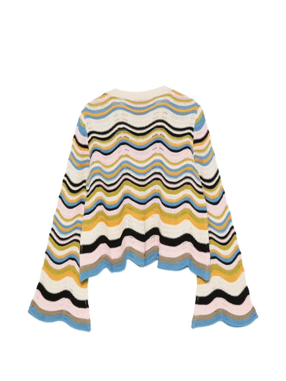 La DoubleJ Cropped trui met chevron patroon Beige