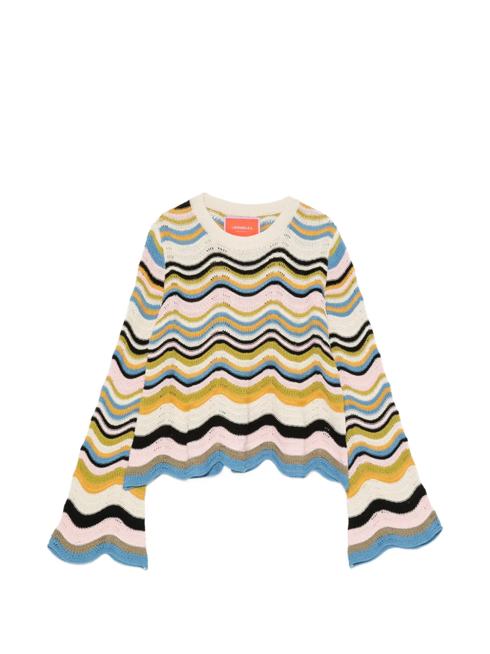 La DoubleJ Maglione crop con motivo chevron - Toni neutri