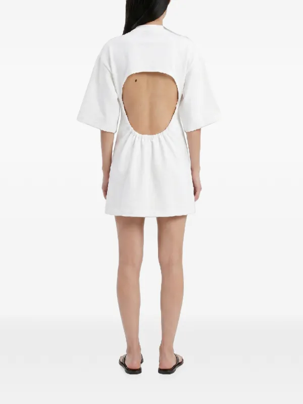 WARDROBE.NYC heart-cutout Mini T-shirt Dress | White