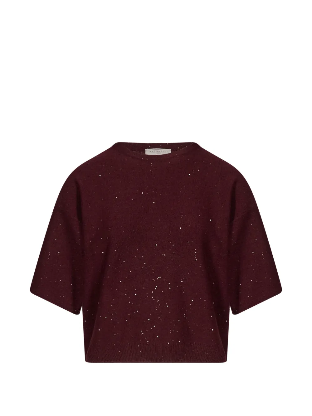 Antonelli Lucilla sequin-embellished short-sleeve sweater - Rosso