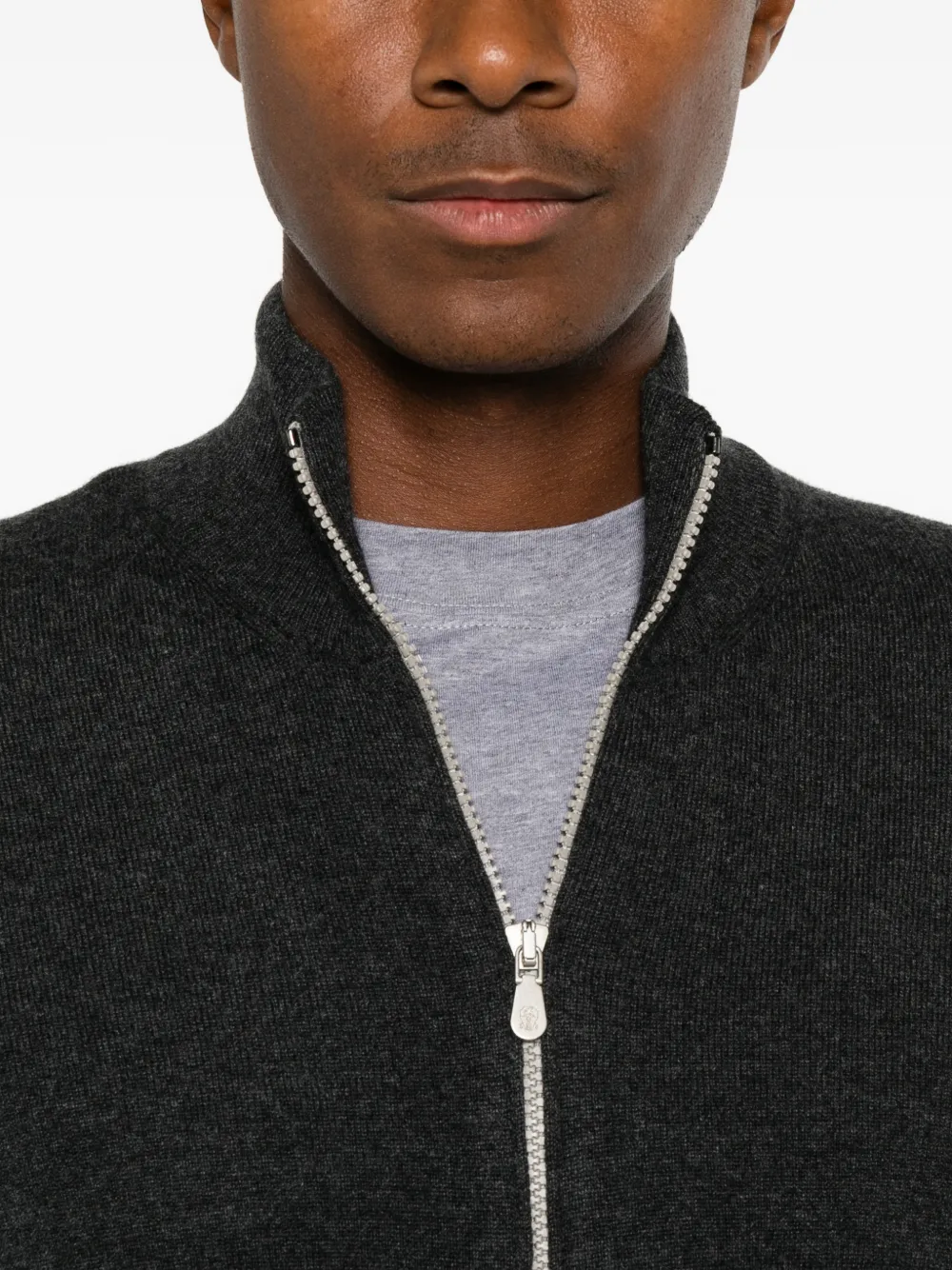Brunello Cucinelli Vest met hoge hals Grijs