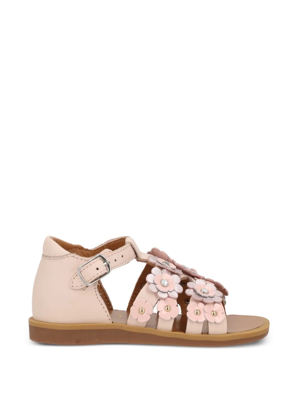 Pom D'api flower-appliqué leather sandals - Rose Pom D'api flower-appliqué leather sandals - Rose