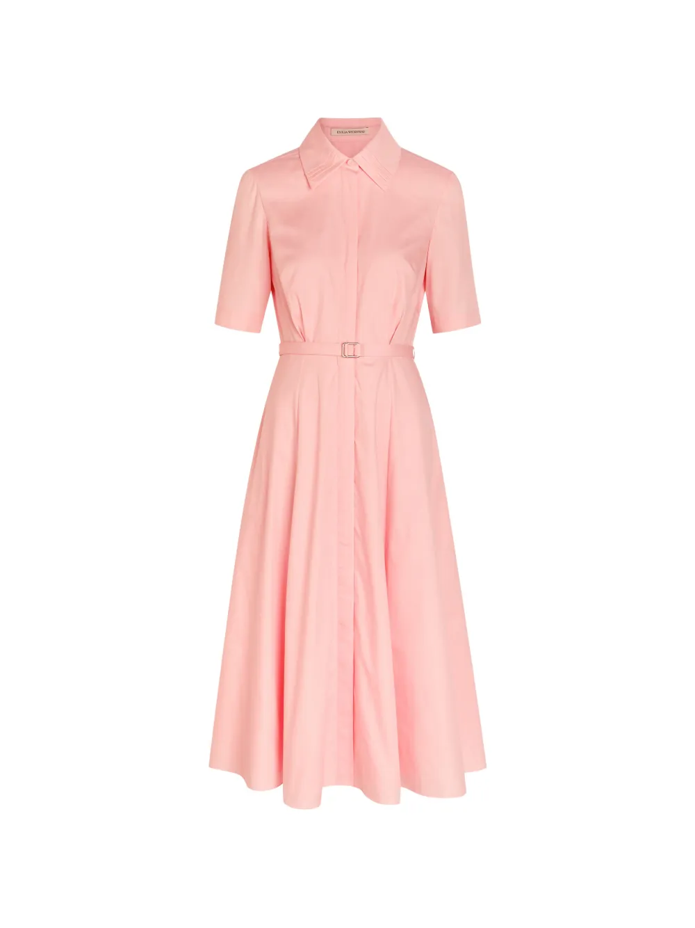 Emilia Wickstead belted pleated-collar midi dress - Pink