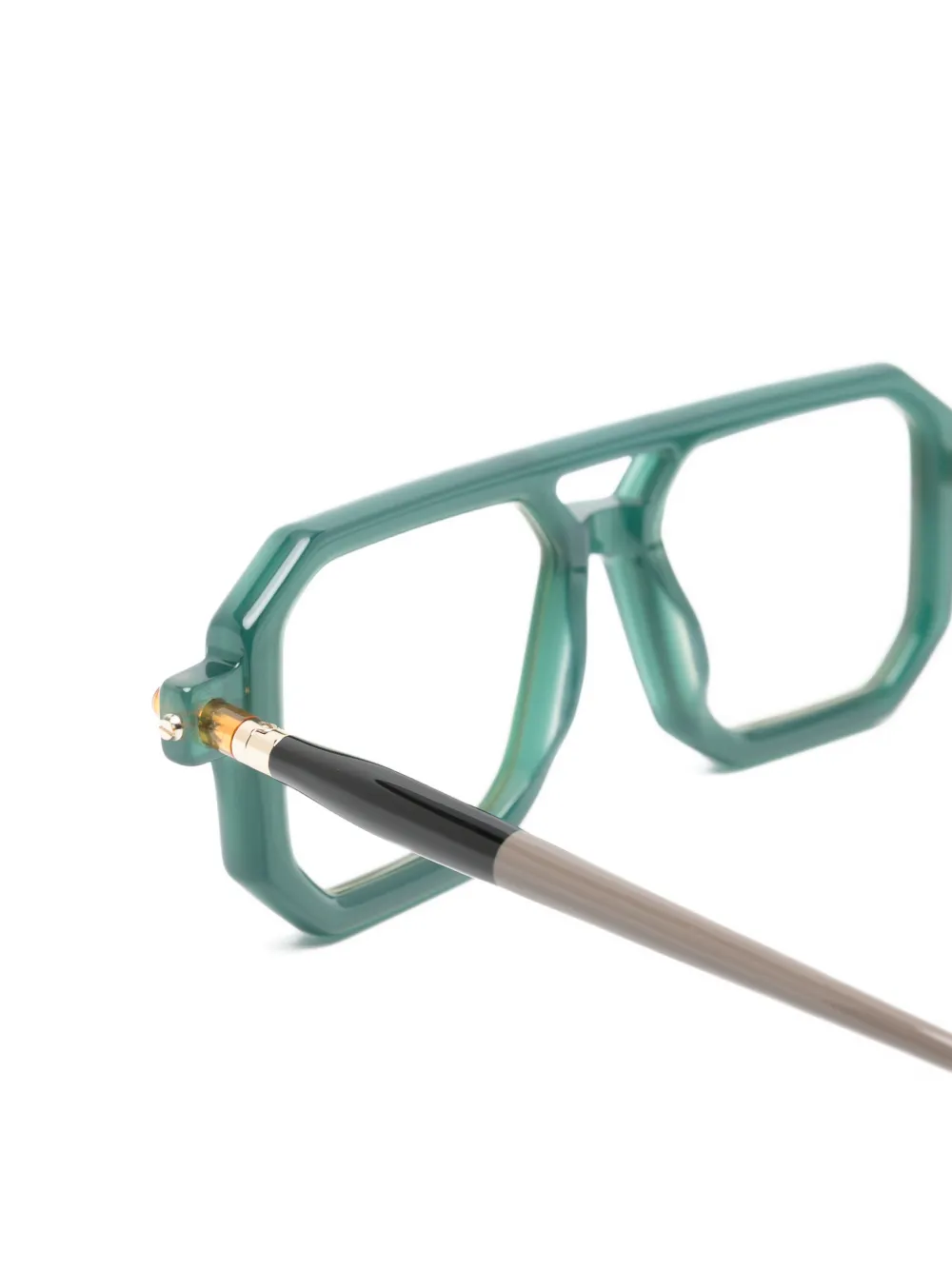 Kuboraum Maske P8 zonnebril met geometrisch montuur Groen