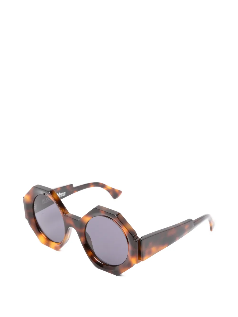 Kuboraum Maske R4 Zonnebril met geometrisch montuur met schildpadschild-design Bruin