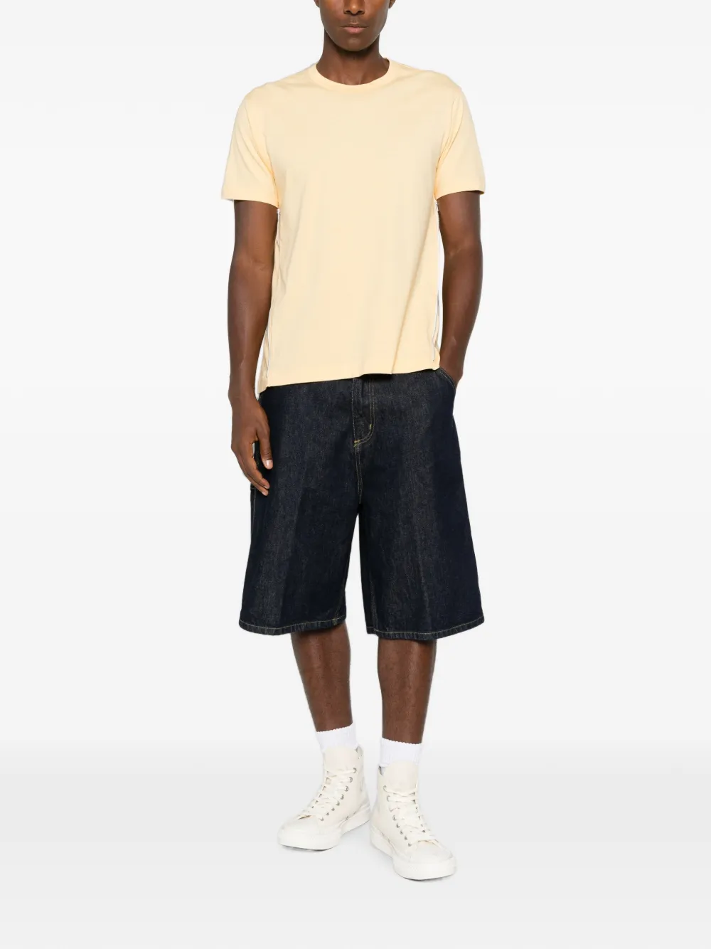 Comme Des Garçons Shirt T-shirt met rits Beige