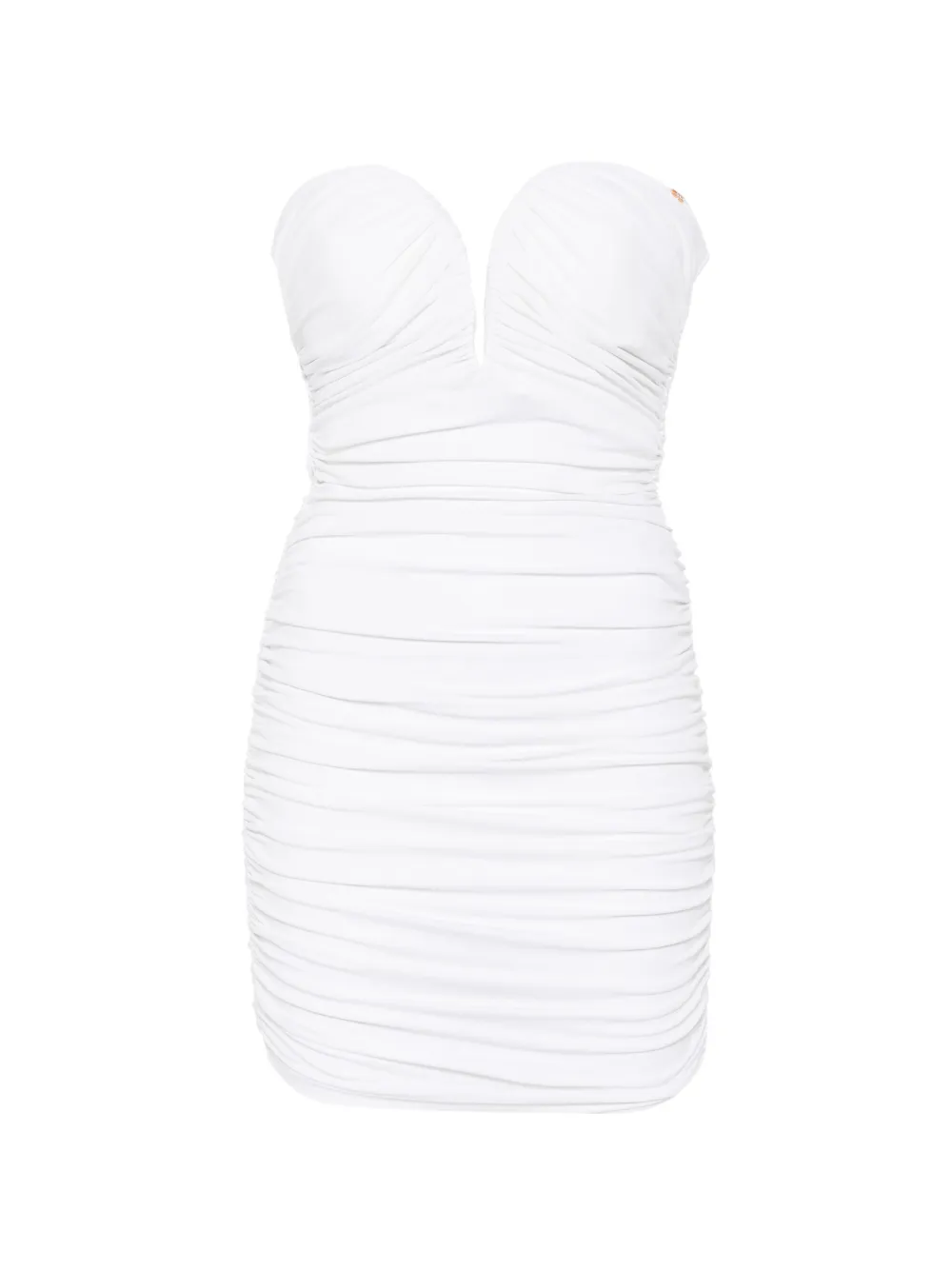 Elisabetta Franchi ruched strapless mini dress - Bianco