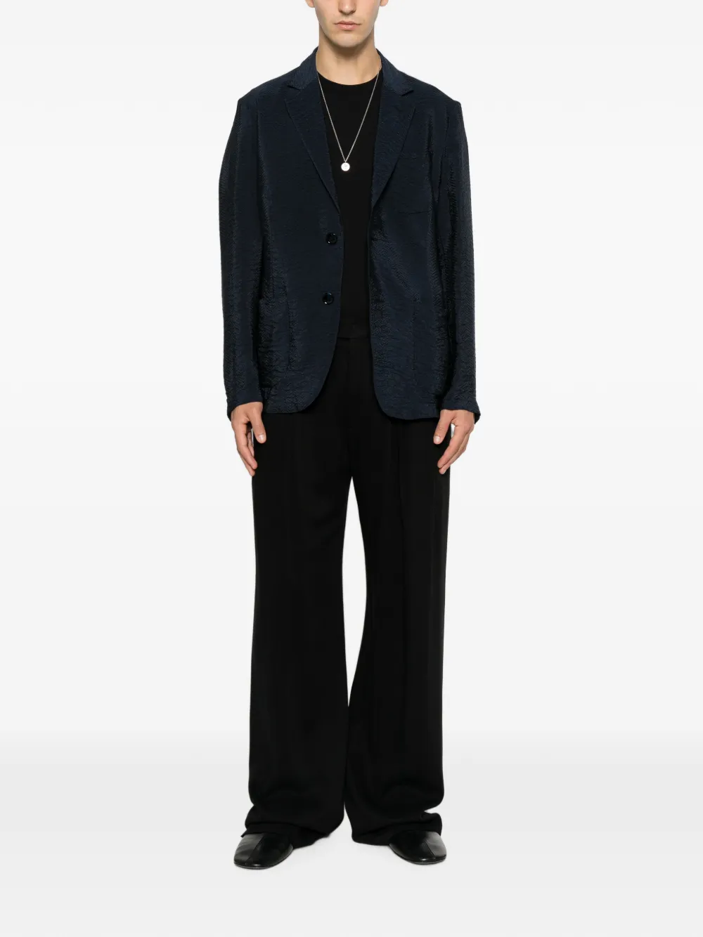 Giorgio Armani Blazer met enkele rij knopen Blauw