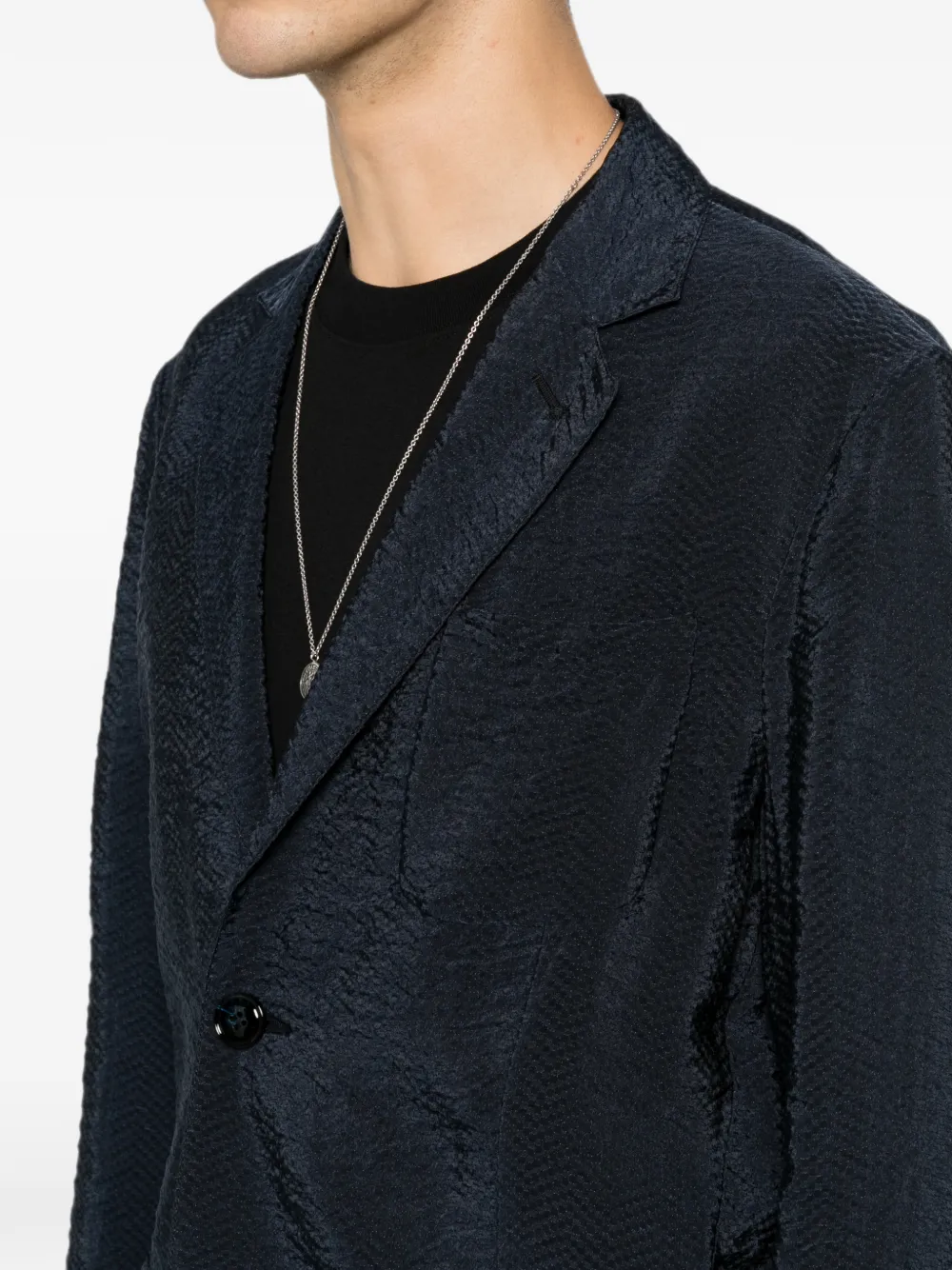Giorgio Armani Blazer met enkele rij knopen Blauw