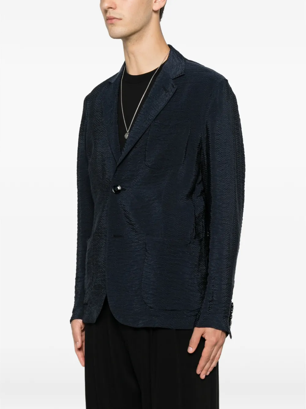 Giorgio Armani Blazer met enkele rij knopen Blauw