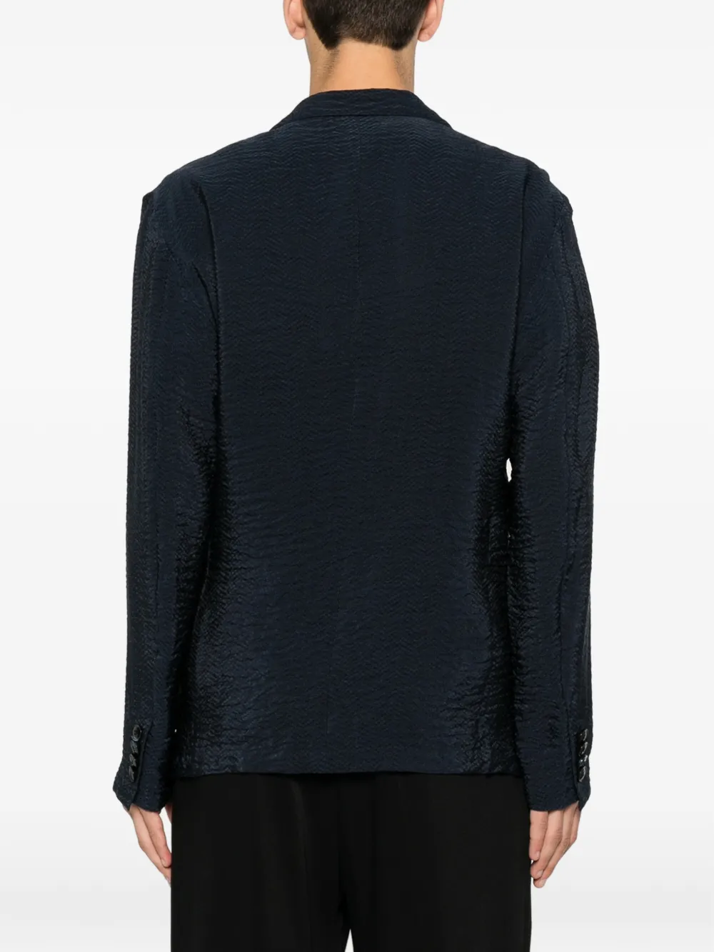 Giorgio Armani Blazer met enkele rij knopen Blauw
