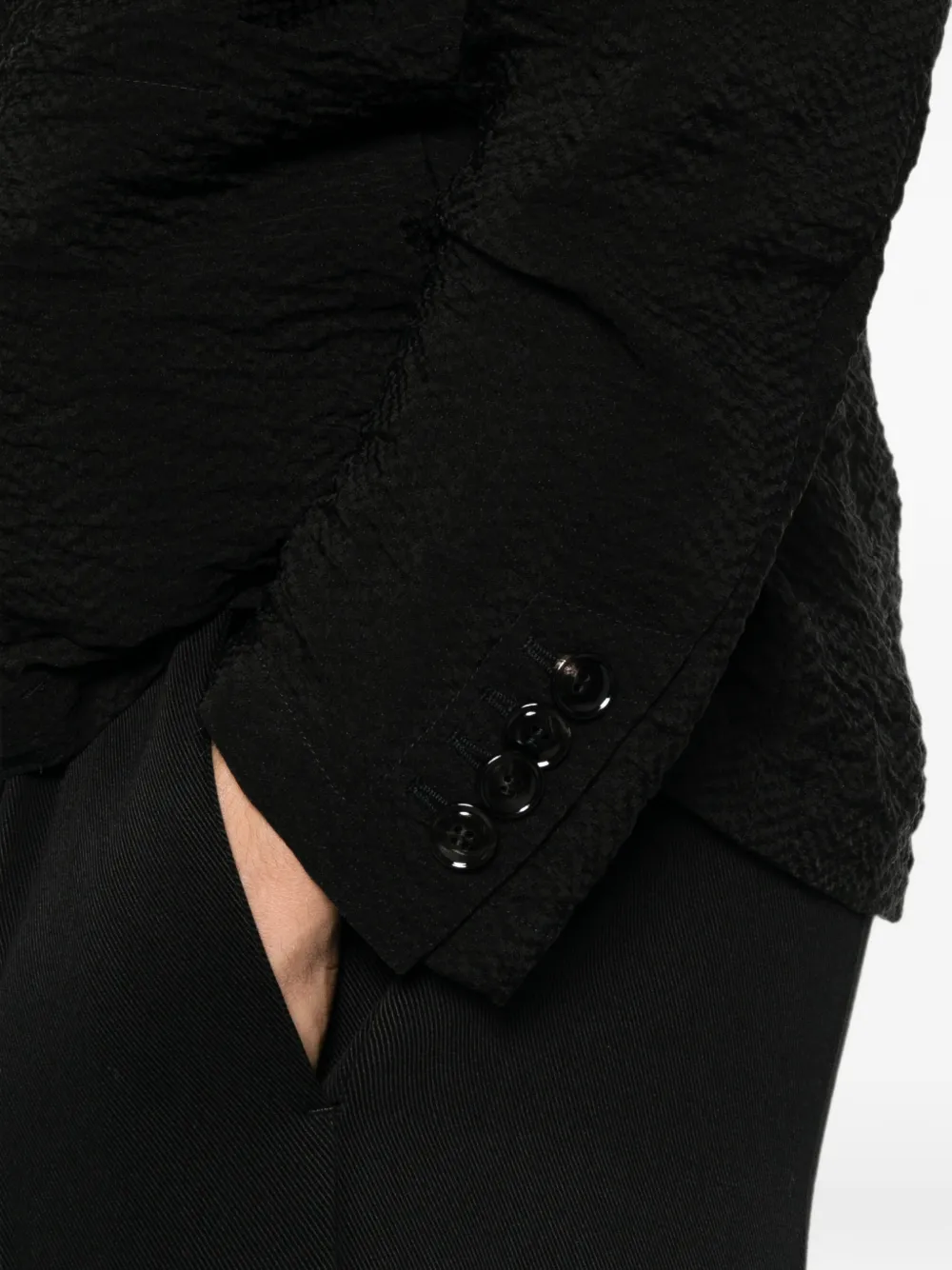 Giorgio Armani Blazer met enkele rij knopen Zwart