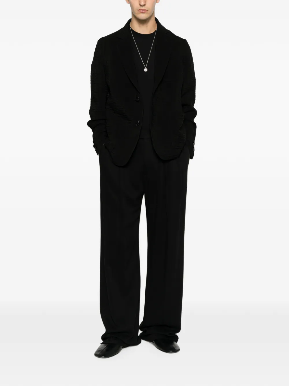 Giorgio Armani Blazer met enkele rij knopen Zwart