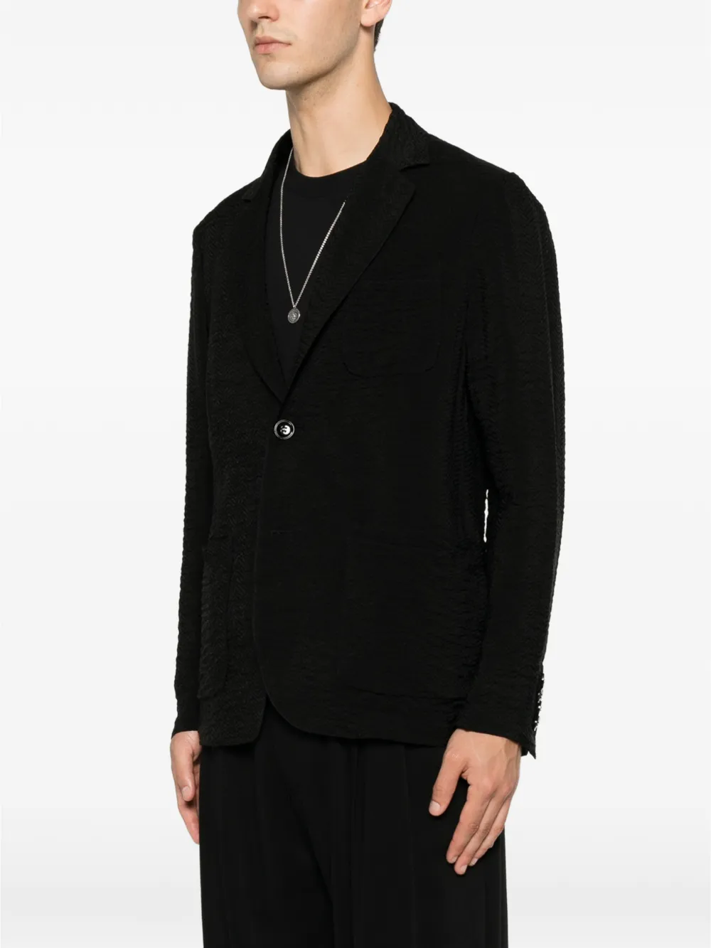Giorgio Armani Blazer met enkele rij knopen Zwart