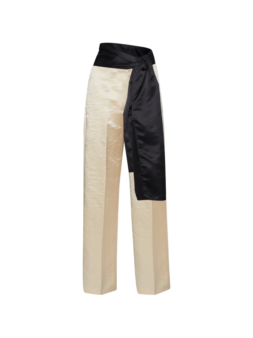 Forte Forte satin-effect belted straight trousers