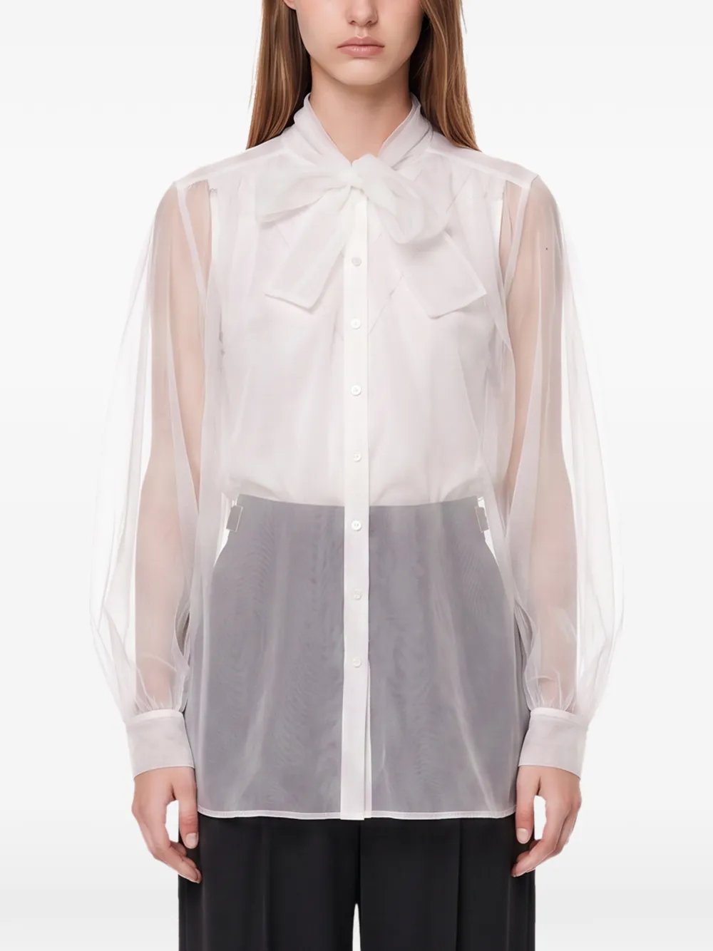 Forte Blouse met strik Wit