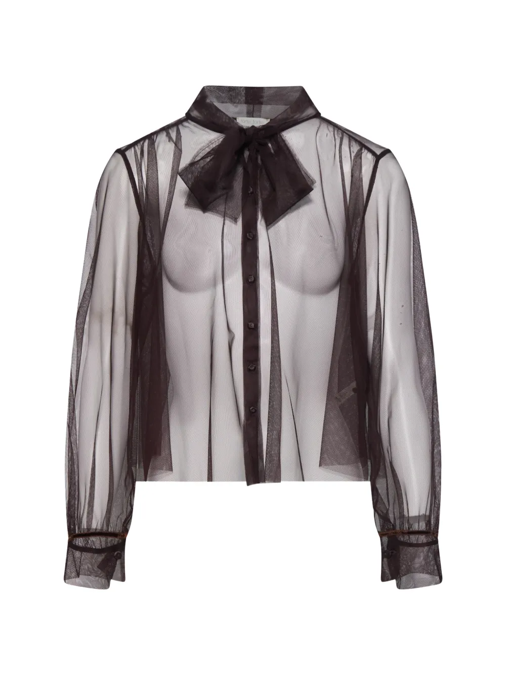 Forte Forte sheer tie-neck shirt