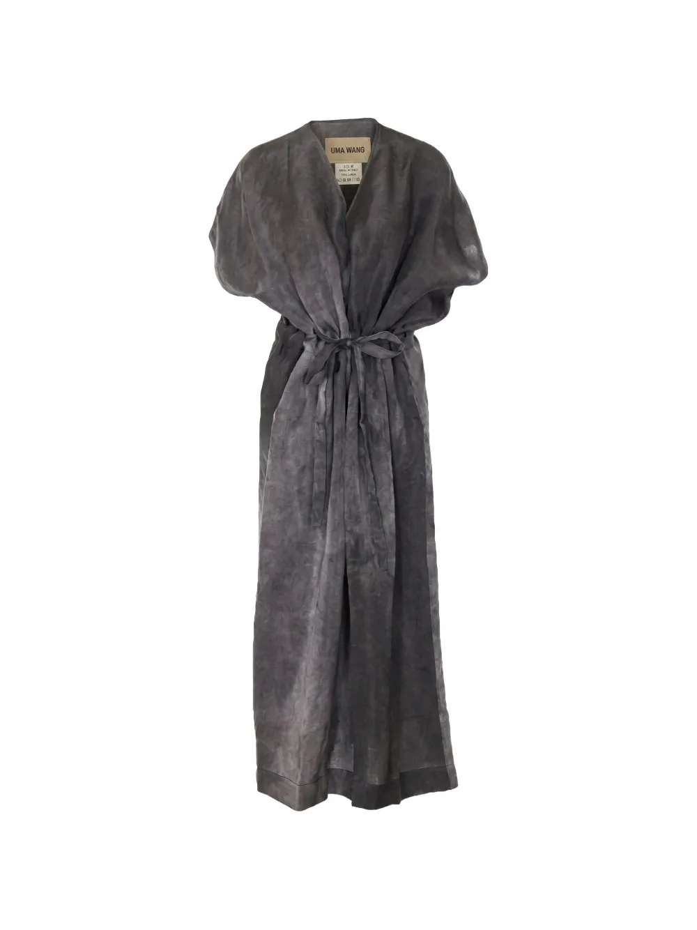 Uma Wang tie-waist tie-dye dress - Grigio