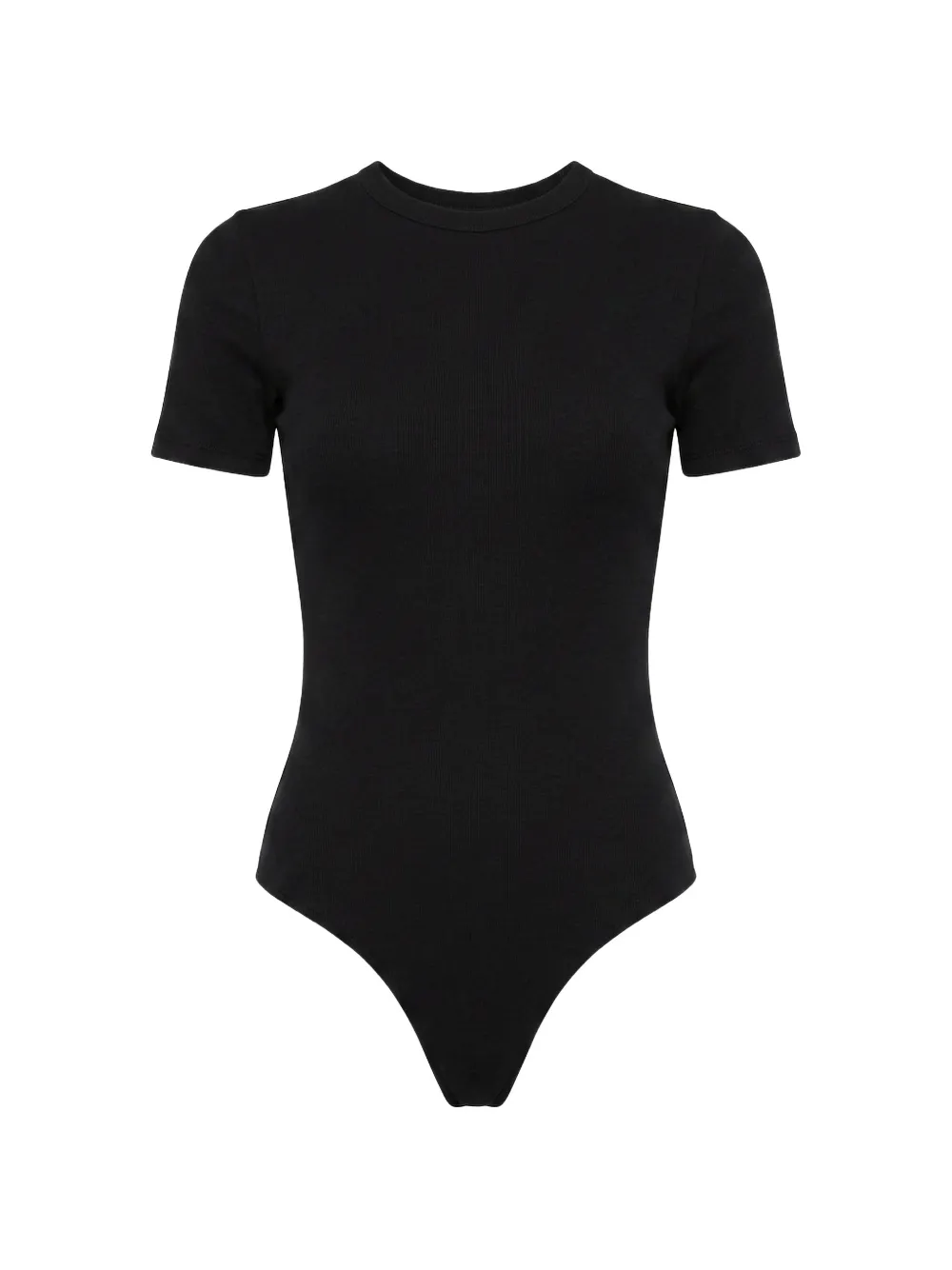 WARDROBE.NYC ribbed-knit short-sleeve bodysuit - Nero