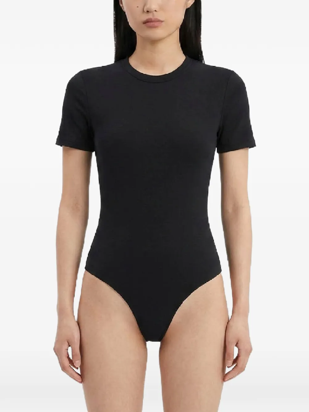 WARDROBE.NYC Ribgebreide bodysuit Zwart