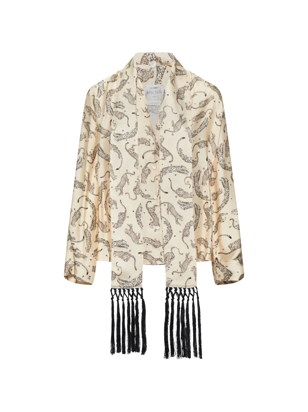 Forte Forte Royal Leopard fringe-trim shirt