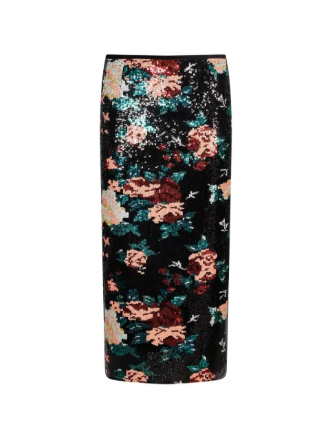 Forte Forte sequin-embellished floral-print midi skirt
