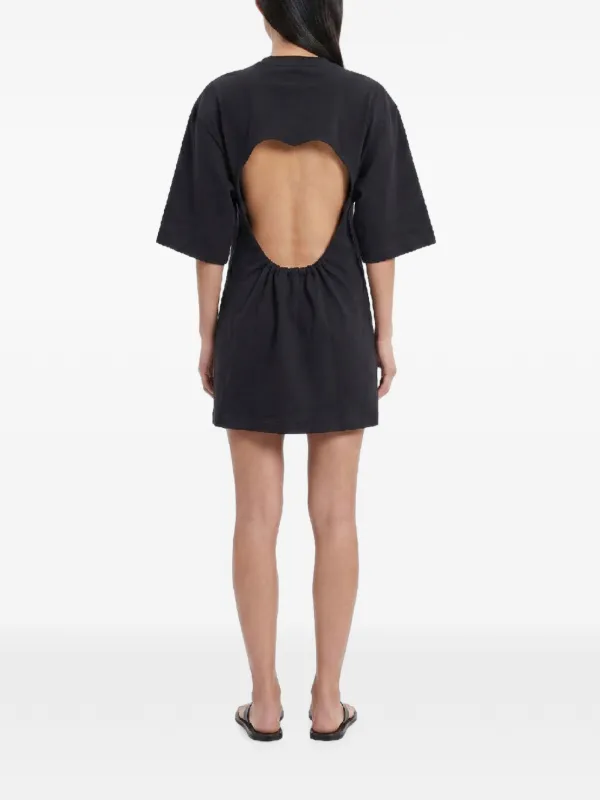 dress with heart cut out White Cutout Fitted Bodice & Pleated Skirt UsTrendy maison Jules Womens Heart Cutout