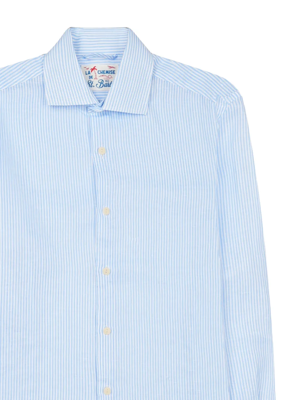 MC2 Saint Barth Pamplona overhemd met verticale streep en lange mouwen Blauw