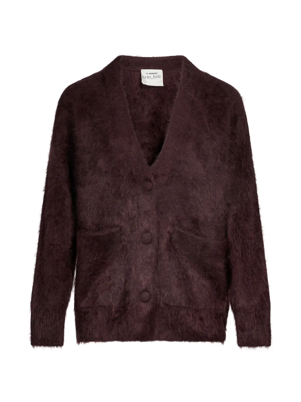 Forte Forte brushed-finish V-neck cardigan - Marrone