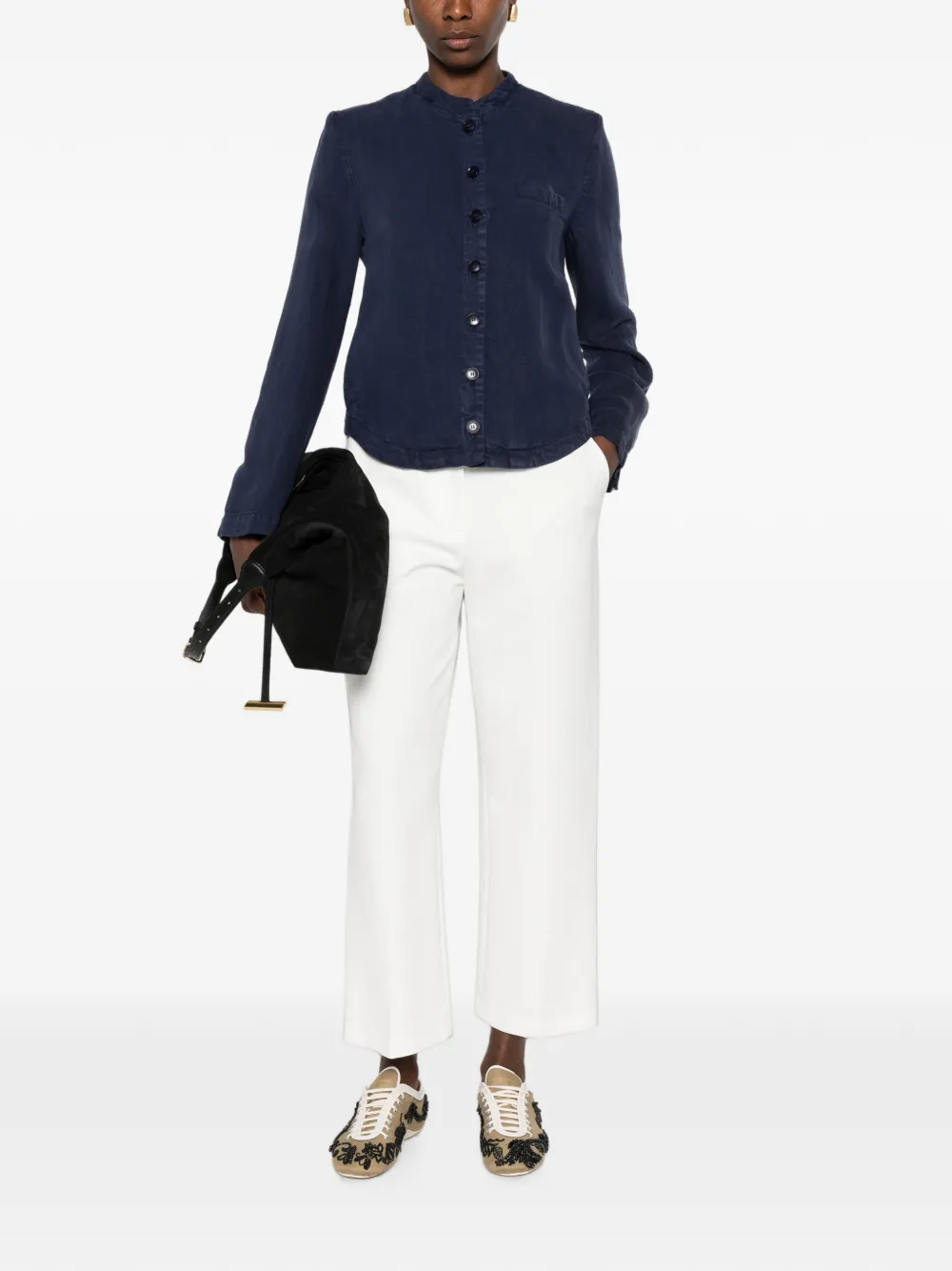 Emporio Armani Jack met bandkraag Blauw