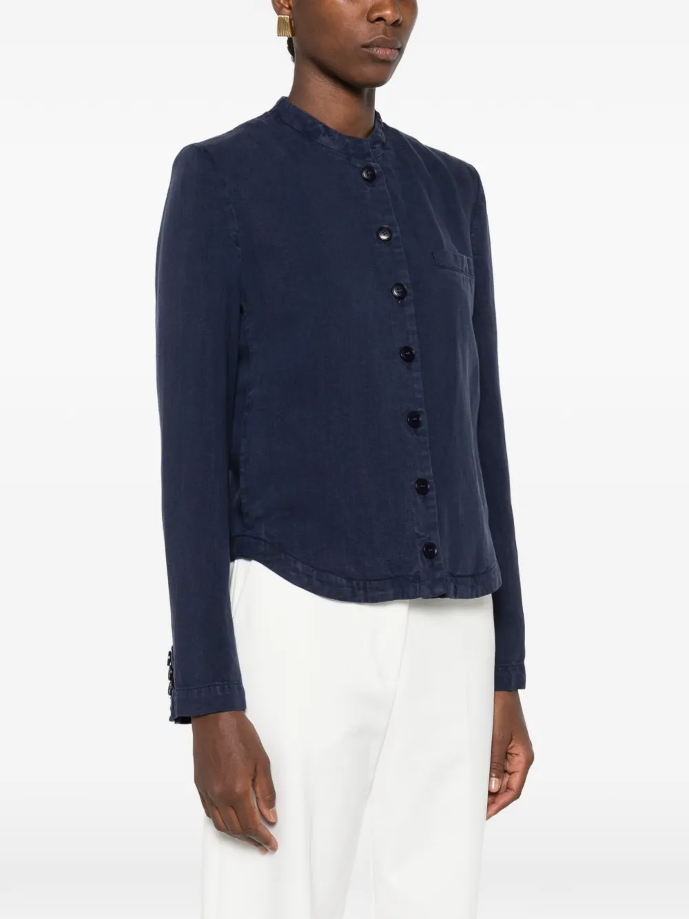 Emporio Armani Jack met bandkraag Blauw