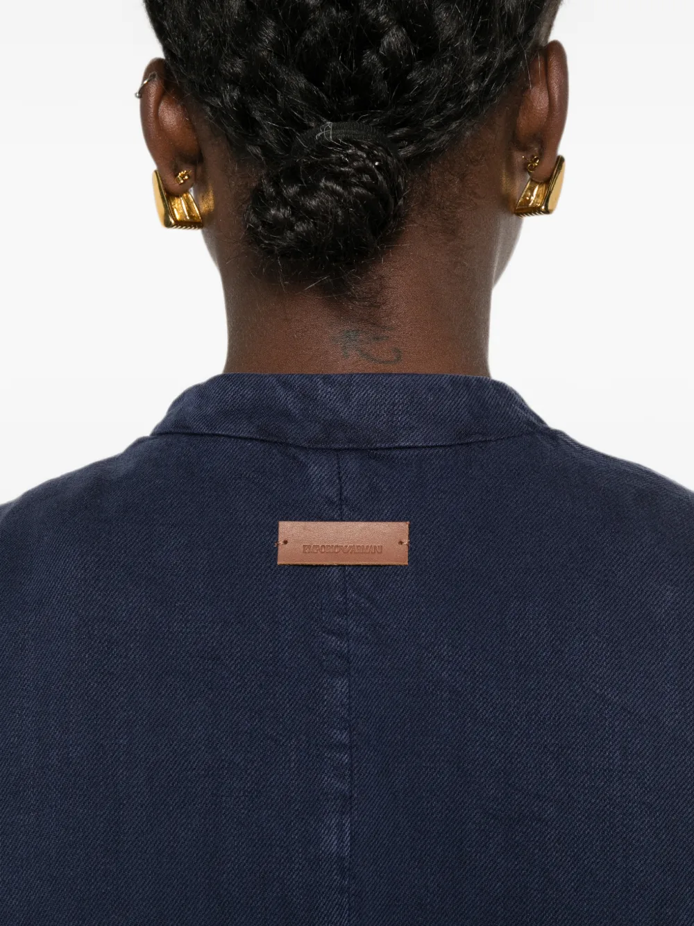 Emporio Armani Jack met bandkraag Blauw