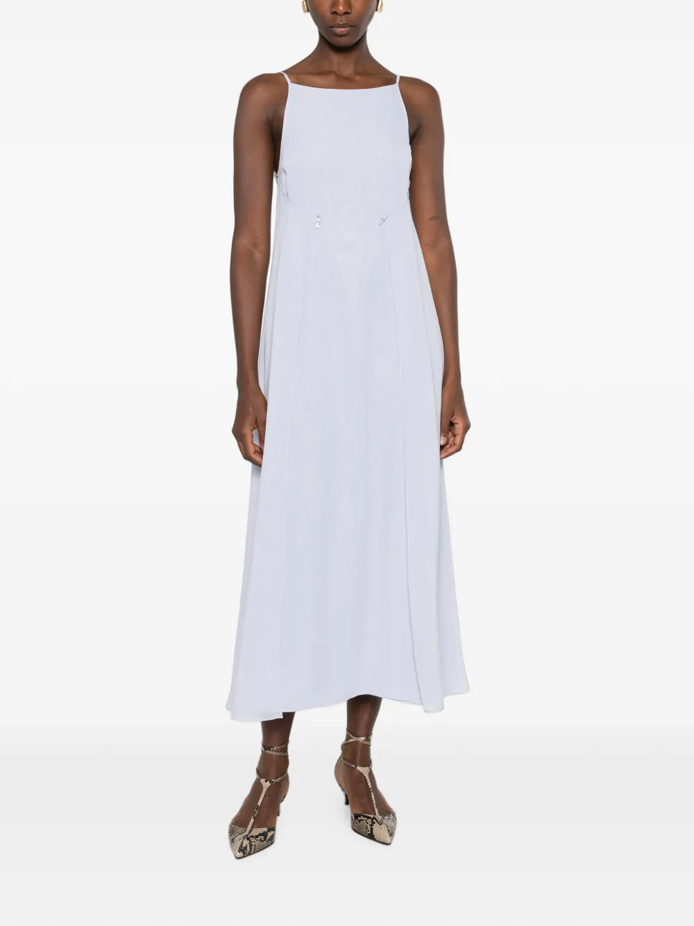 Emporio Armani Midi-jurk met spaghettibandjes Paars