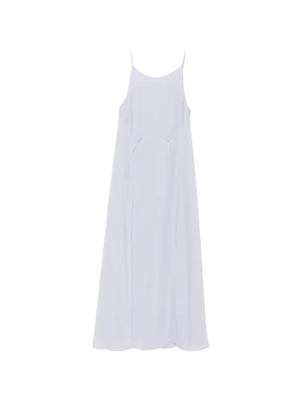Emporio Armani Long Technical Georgette Dress in Purple