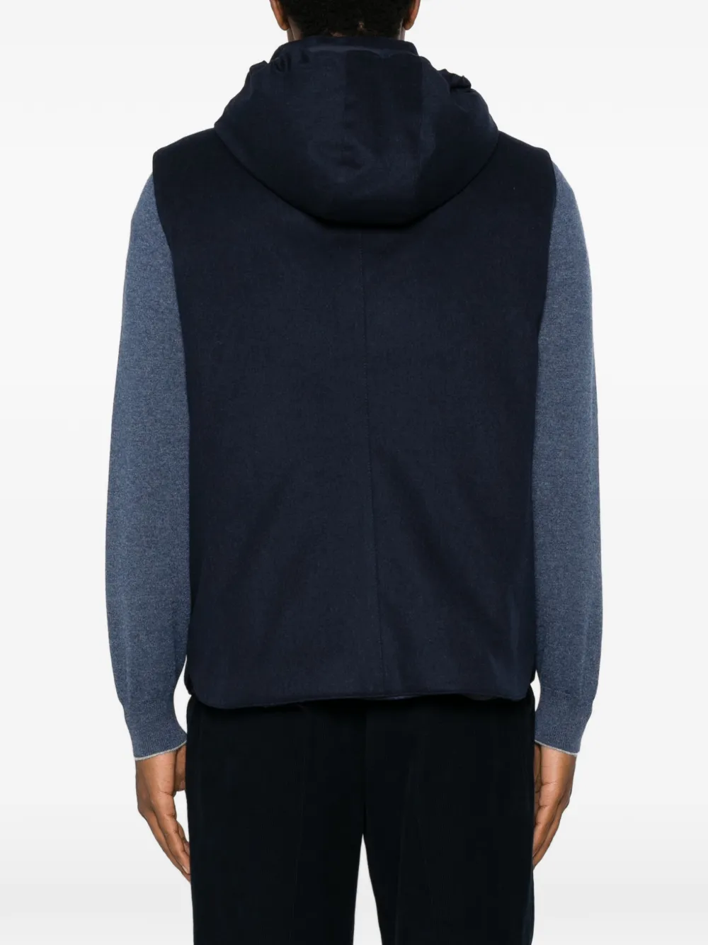 Brunello Cucinelli Wollen gilet met capuchon Blauw
