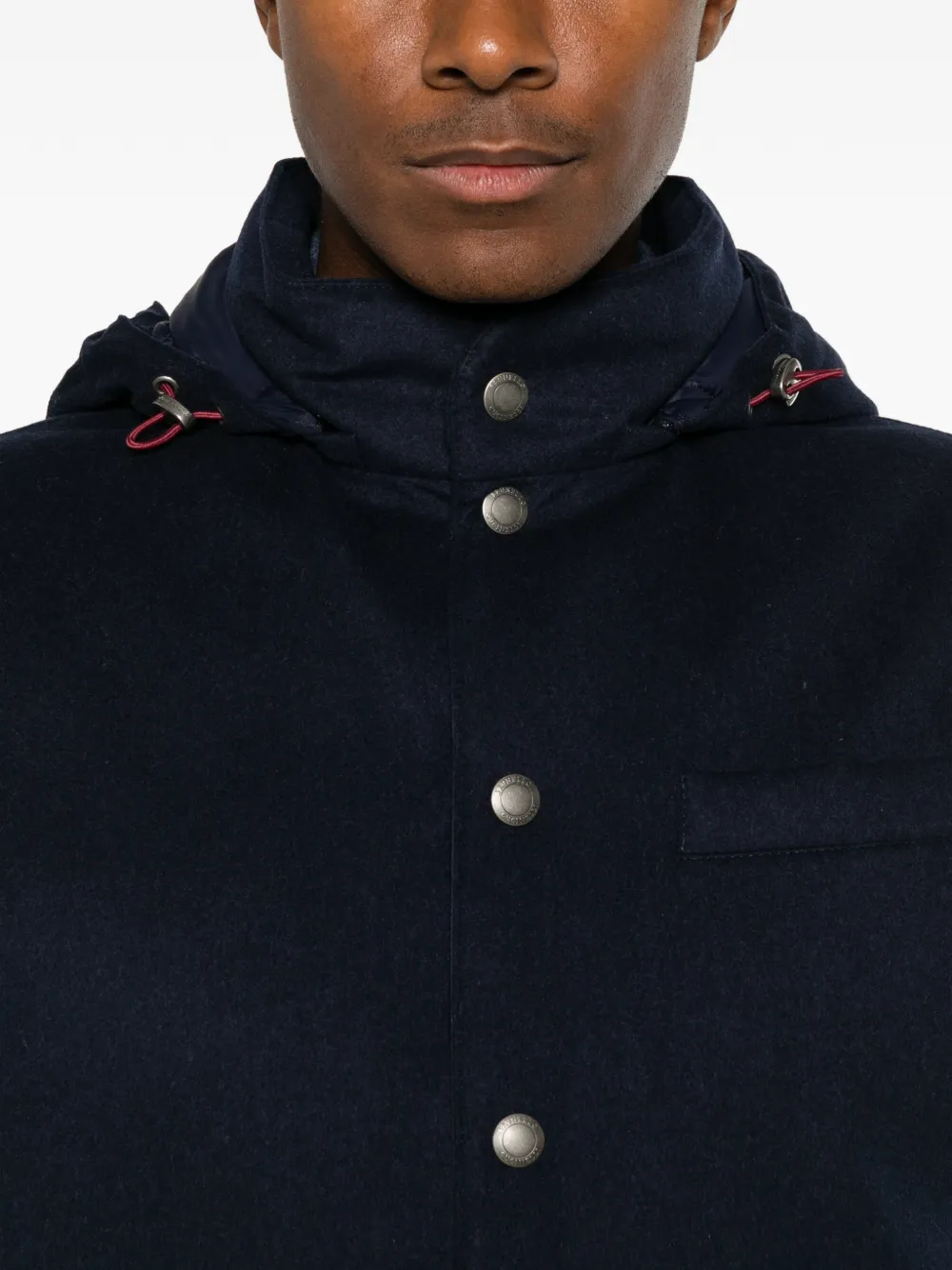 Brunello Cucinelli Wollen gilet met capuchon Blauw