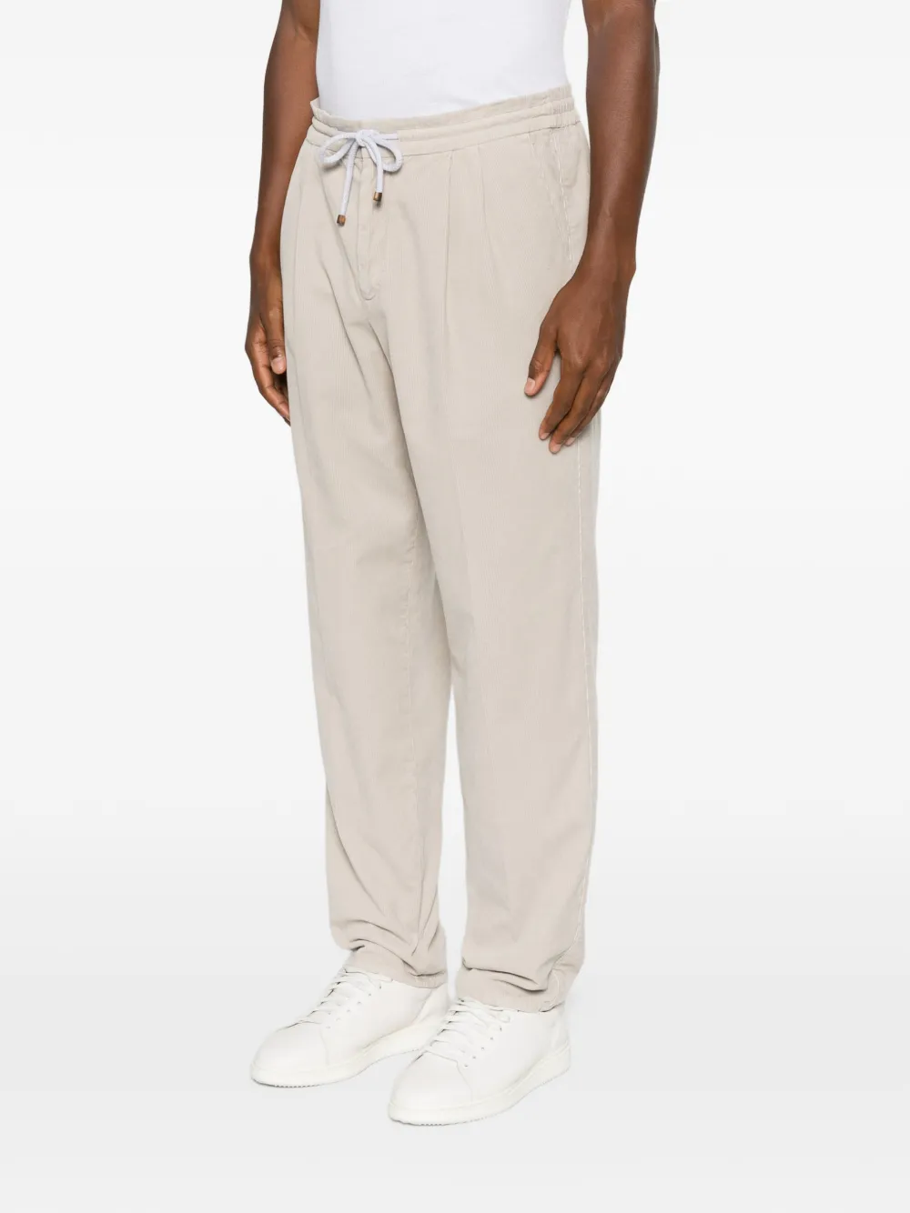 Brunello Cucinelli Ribfluwelen plooibroek Beige