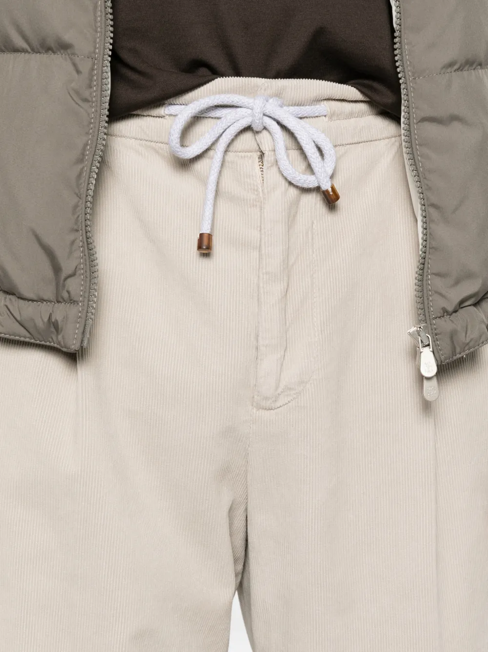 Brunello Cucinelli Ribfluwelen plooibroek Beige