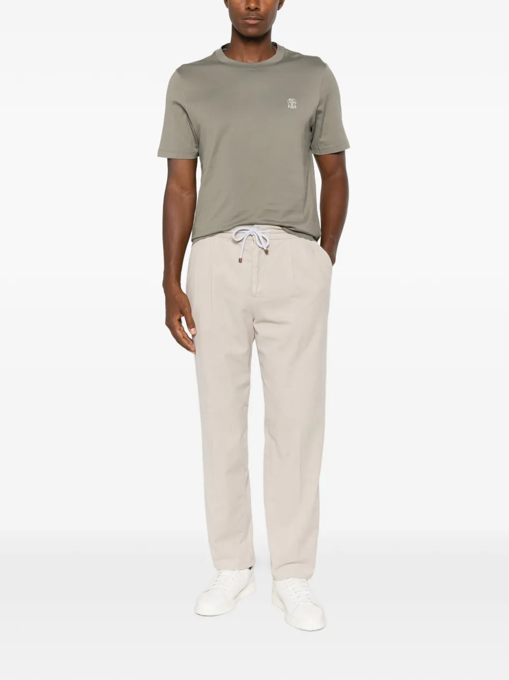Brunello Cucinelli T-shirt met logoprint Groen