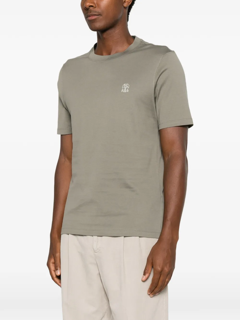 Brunello Cucinelli T-shirt met logoprint Groen